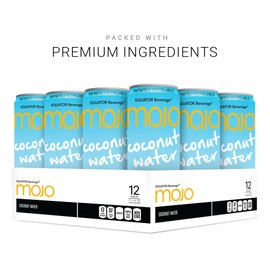 MOJO Coconut Water | Hydration Drink & Sports Drink | Electrolytes Beverage 1043 mg | Vitamin B & C | Hydration Drink for Skin & Body | 11.1 Oz (Pack Of 12)