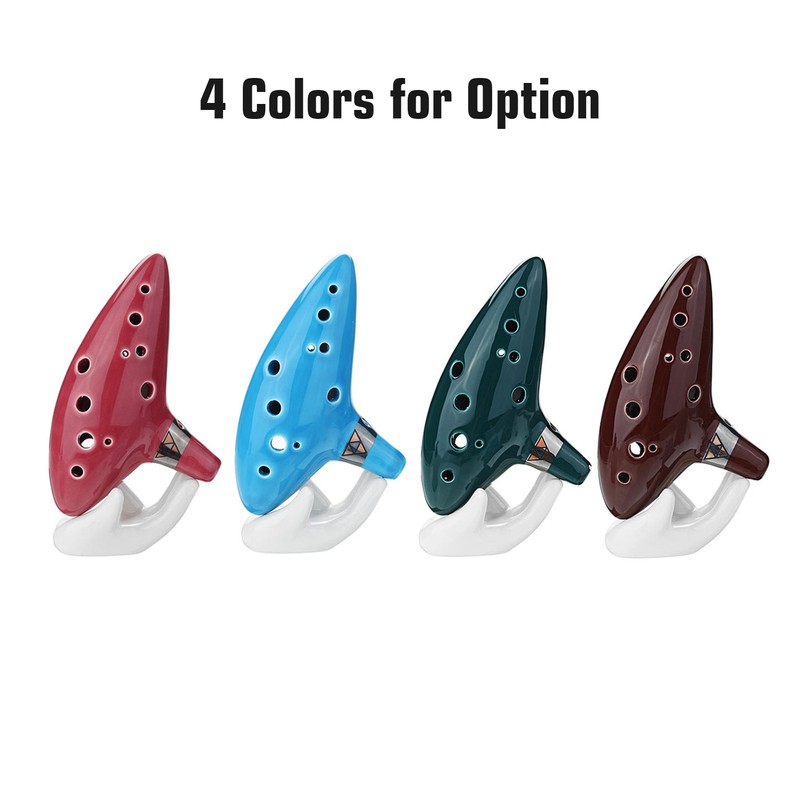 12 Holes Alto C Ocarina Ceramic Vessel Flute Wind Musical