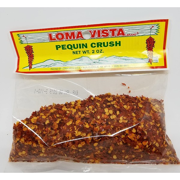 Loma Vista Pequin Crush New Mexico Chile Powder and Seeds, 2 Ounces