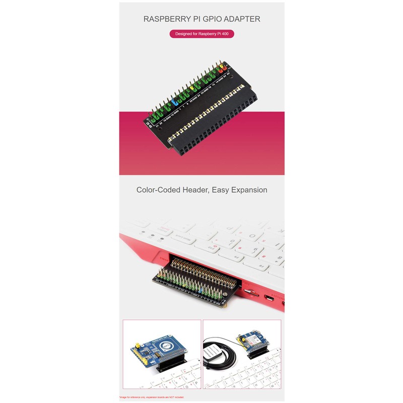 Fits Raspberry Pi 400 GPIO Header Adapter, 2 x 40-Pin