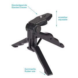 K-S-Trade Qualitativ & Innovativ Stativ Tisch-Ständer Dreibein Handy-Stativ Ständer Für Tecno Spark 9 Pro Mini-Stativ Smartphone Tripod