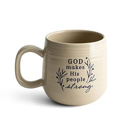 DaySpring - God Makes His People Strong - Inspirational Ceramic Mug, 16oz, Beige