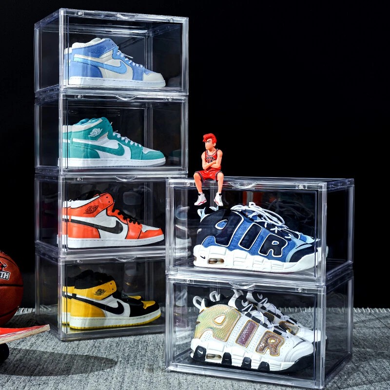 Case Foldable Shoe Box Clear Storage Case Sneaker Container Organizer