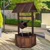 Giantex Wishing Well Water Fountain Rustic Wooden Outdoor Garden Decorative