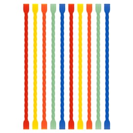 Gesipor 10 PCS 6-Inch Silicone Cable Ties - Reusable Twist Ties Bendable Steel-Core Rubber Cable Ties for Bundling and Holding, All Purpose Cord Tie for Indoor and Outdoor (5 Colors)