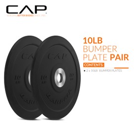 CAP Barbell Best Olympic Bumper Plate Set, Black, 10 lb Pair