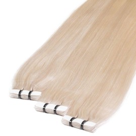 Just Beautiful Hair 10 x 2.5g Tape Extensions – 24 ", REMY Hair, #60 light blond, straight