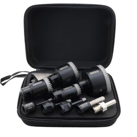 DT-DIATOOL Diamond Core Drill Bits Set - 6/8/10/25/35/50/65mm Tile Hole Saw + 10mm Diamond Milling/Finger Bit + 50mm Diamond Chamfer Bit + Hex Adapter for Porcelain Tile Ceramic Marble Granite