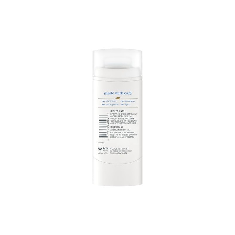 Dove Deodorant Stick Sensitive for 72 Hour Odor Protection Aluminum