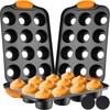 Uiifan 3 Pack Mini Cheesecake Pans Removable Bottom 12 Cavity
