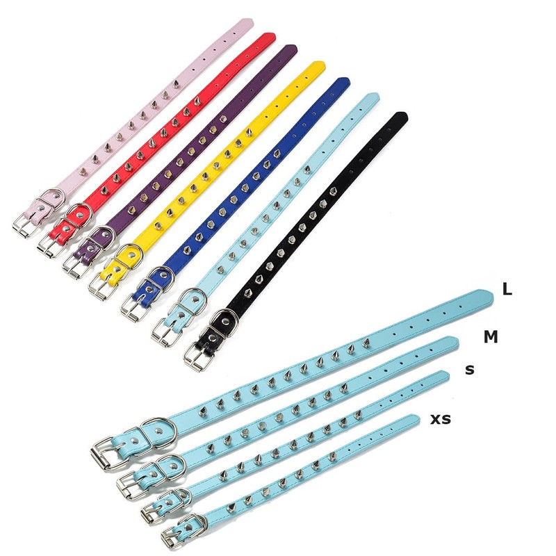 Spiked Dog Collar for Medium Dogs, Mushrooms Rivet Soft Pu