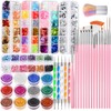FANDAMEI Nail Art Kit - Design Tools with Brushes, Dotting