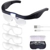 TMANGO Rechargeable Magnifying Glasses with Light, Hands-Free Headset for Jewelers,