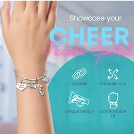 Cheer Mom Jewelry- Cheer Mom Bracelet - Adjustable Cheer Mom Charm Bracelet- Perfect Cheerleading Mom Gift