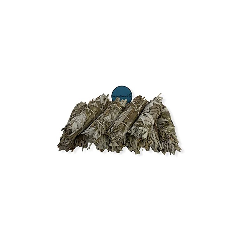NessaStores White Sage + Black Sage Smudge Incense 4"-5" Bundle