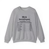Web Developer Nutrition Facts Sweatshirt Gift for Programmers Cozy Crewneck