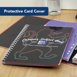 Oxford Campus A4 Lined Subject Notebook, Card Cover Wirebound, 160 pages, Black, Thick White Optik+ Paper