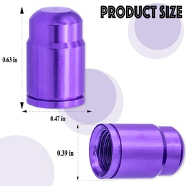 MEAJOO 4PCS Car Tire Valve Stem Caps, Aluminum Alloy Wheel Valve Covers with Rubber O-Ring, Universal for Cars, SUVs, Bike, Bicycles,Trucks and Motorcycles (Purple)