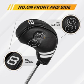 Craftsman Golf 10ps/set White Stripes Iron Headcover Covers set Protector Magnetic Closure For Right and Left Handed Golfer