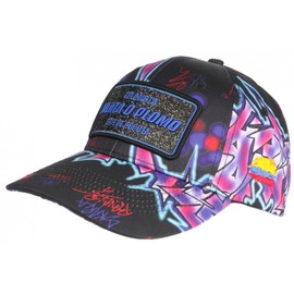 Plata O Lead Blue and Pink Rhinestone Columbia Baseball Cap - Unisex, Blue, One Size, blue