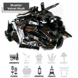 Muattar Velvet Musk 50g Incense Wood (Soaked Agarwood Chips) | Use with Bakhoor Charcoal or Electric Bukhoor Burner (Mabkhara) | Meditation Decor & Stress Relief Arabian Home Fragrance