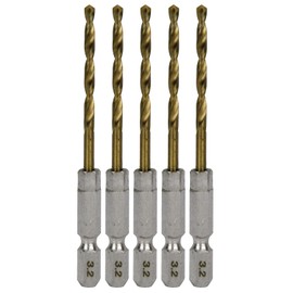 SK11 Hex Shaft Tin Iron Drill, Normal, Set of 5, 0.13 inches (3.2 mm)