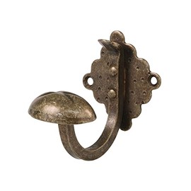 Amig - Decorative Wall Hook Model 103 | 70 x 70 x 85 mm | Perfect for Hanging Coats, Clothes and Accessories | Hook Type Wrought Iron | Made of Leather