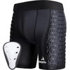 Boys Youth Padded Sliding Shorts with Soft Protective Athletic Cup