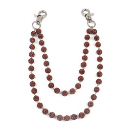 Sparkly Ceramic Beads Wallet Chain - 10mm Shiny Bohemian Purse Jean Pants Chains for Men Women Fashion Accessories (coffee)