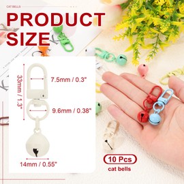 PATIKIL 10 PCS Dog Bell, Cat Bell Small Pet Collar Bells Keychain Cute Bulk Loud Jingle for Dog Collar Charm Pendant Necklace Accessories DIY Crafts Christmas, Black