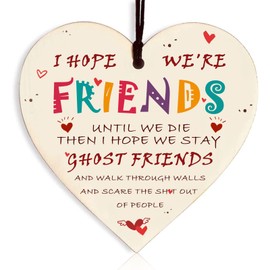 Best Friend Plaque, Best Friends Gifts Friendship Gifts for Women Best Friends Gifts Birthday Special Wooden Heart Hanging Thoughtful Plaques Decorations Novelty Sign Memorial Quote Forever Love Xmas