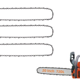 Kaberalty 20 inch Chainsaw Chain 3/8"LP Pitch .050" Gauge 72 Drive Links Full Chisel Replacement Chainsaw Chain Compatible with Husqvarna 591119472, H46S-72, H46-72,Craftsman,John Deere,Poulan,Carlton