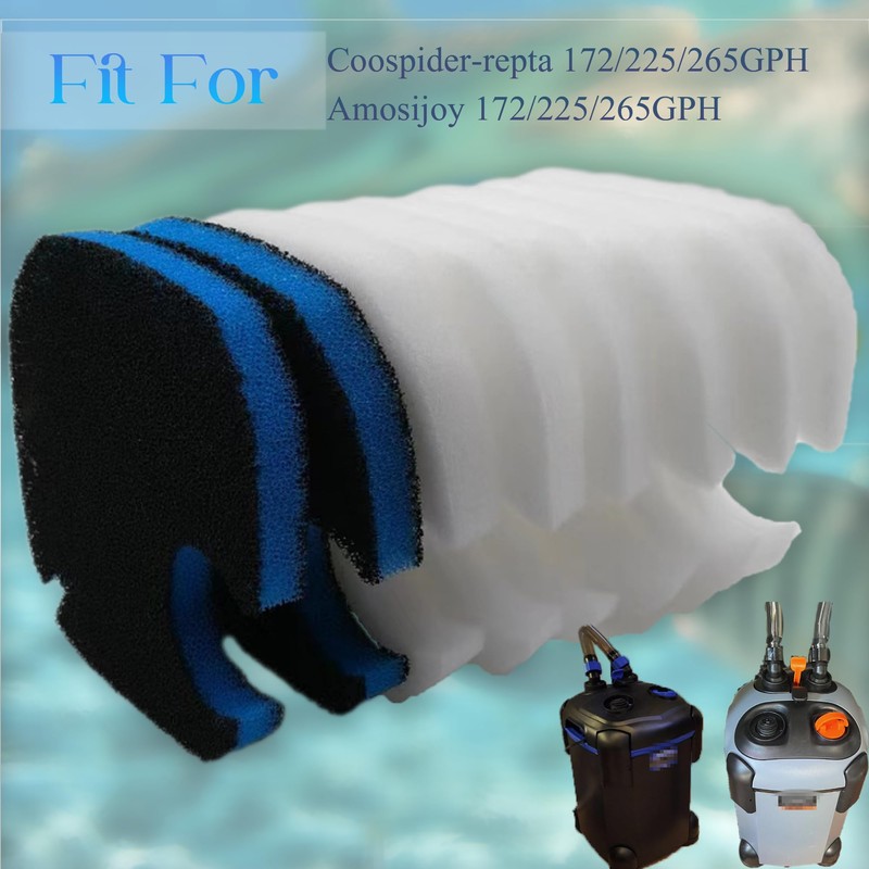 PurifyLogix Replacement Canister Filter Pads Compatible with AMOSIJOY 172/225/265GPH, 6