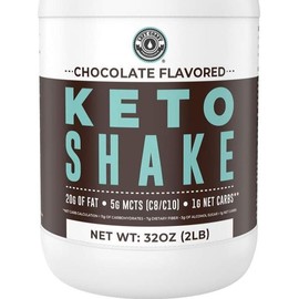 Keto Shake Chocolate,  Low Carb Keto Protein Shake Mix, MCT Powder, Grass Fed Hydrolyzed Collagen Peptides, Left Coast Performance, 2 lbs