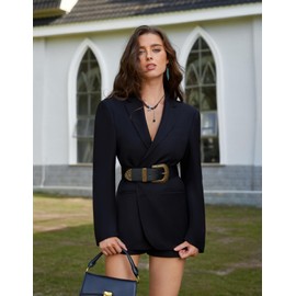 Scarlet Darkness Wide Belts for Women Dresses Vintage Stretchy Belt Retro Renaissance Belts Black M