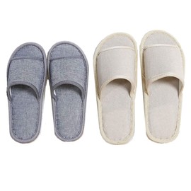 Fanny 6 Pairs of Guest Slippers Set, Hotel Slippers, Universal Size Slippers, High Quality, Washable, Non-Slip Hotel Slippers, Hotel Bathing Slippers, Men and Women, 3 pairs medium beige 3 pairs large