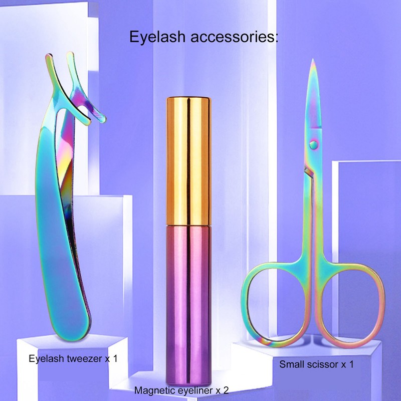 5 Pairs Magnetic Lashes with Eyeliner Kit Glue Free Waterproof
