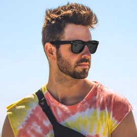 Joopin Trendy Square Folding Sunglasses, UV Protection Retro Vintage Sun Glasses Designer Fold Up Shades Classic Polarized Sunglasses for Men Women (Foldable Matte Black)