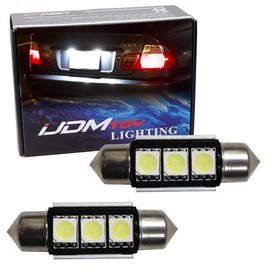 iJDMTOY 3-SMD Xenon White Error Free 6418 C5W Replacement Bulbs Compatible With European Cars License Plate Lights