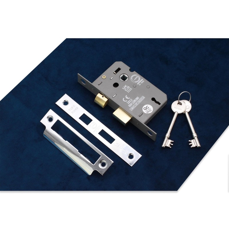 Infinity Decor Fire Rated Polished Chrome 3 Lever Mortice Sash