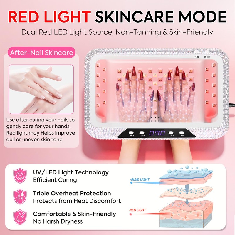 UV LED Nail Lamp, 120W UV Light for Gel Nails