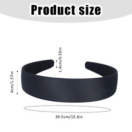 Zcbzbn 2 StüCk Breite Damen-HaarbäNder, 4 Cm Breite Haargummis, Frauen- Haarreifen, Women'S Hair Accessories, Schwarze Haare BäNder, FüR TäGlich, Geburtstag, Party, Versammlung