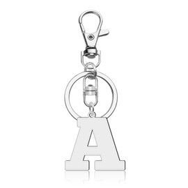 Initial Letter Keychain Letter A Alphabet Keyring for Handbag Wallet Purses Backpack Metal Letter Key Ring for Women Men Stainless Steel Letter Pendant Car Keyring Christmas Birthday Graduation Gifts