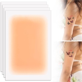 Lekgavd 4PCS Invisible Tattoo Cover Up Patch, Ultra-Thin Breathable Scar Tape, Waterproof Sweatproof Body Skin Makeup Sticker Concealer Pad for Tattoo, Scar, Birthmarks (Light Skin Color)