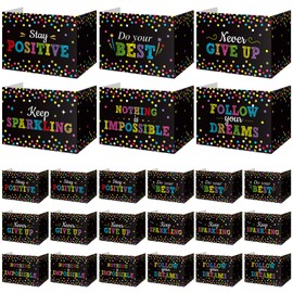 Honoson 24 Pcs Bulk Inspirational Privacy Folders for Students Cardboard Test Privacy Boards Motivational Words Desk Dividers Shield for Classroom School Study Supplies, 6 Styles(Motivational)