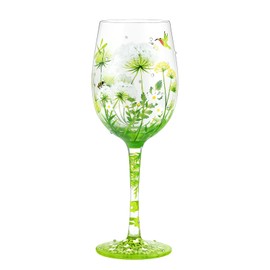 NymphFable 15oz Bunte Weingläser Blume Vogel Libelle 100% Handbemaltes Glas Geschenkideen Geburtstagsgeschenk Für Freund Familie