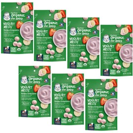 Gerber Gerber Baby Snacks Organic Yogurt Melts, Banana & Strawberry, 1 Ounce (Pack of 7)