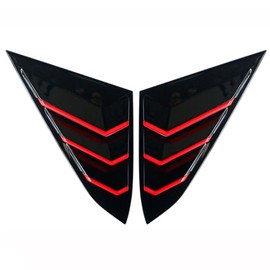 MACHSWON Rear Side Window Louvers Racing Style Triangular Window Glass Blinds - Glossy Black - Fit For 2016-2020 Compatible with Honda Civic 10Th