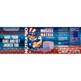 NutraBio Muscle Matrix Protein Powder - 25g of Protein Per Scoop - Whey Isolate and Micellar Casein Combo for Fast and Slow Release - Freedom Fetti - 2 Pounds, 28 Servings