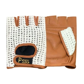 Prime Finger Less Net Cycle Padded Gloves Biker Fitness Gym Body Building Weight Lifting Glove 411 (tan/white, L)